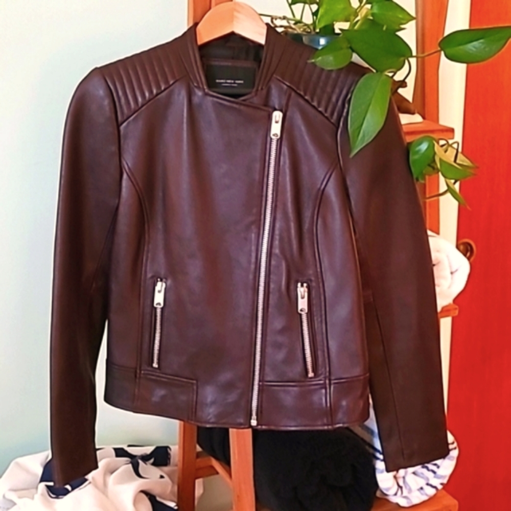 Leather moto jacket NWOT